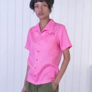 Fashion Brand Company Unisex Linen DADDY Bowling Shirt